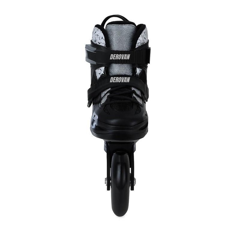 Derovan 3 Wheel Inline Roller Skates for Kids, Adjustable Size M, PU Wheels, ABEC 7 Bearings, Aluminum Frame, Heel Brake - Image 2