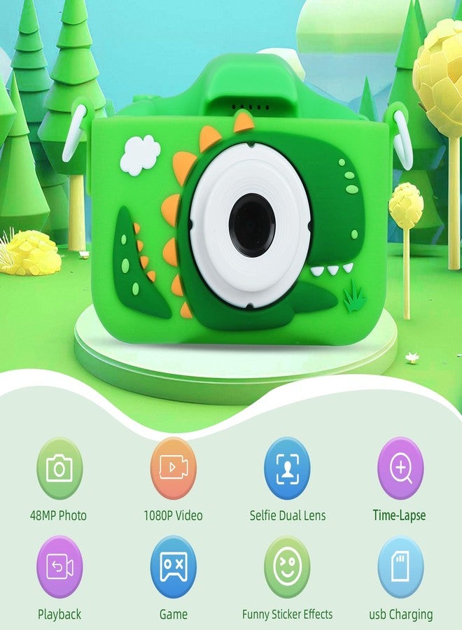 COUOMOXA Upgrade Dinosaurs Digital Camera for Kids: Dual Lens Camera Toys for 3-12 Boys Girls - 1080P HD Selfie Digital Video Camera for Children - Christmas Birthday Gifts for 3 4 5 6 7 8 9 Year Old - Image 3
