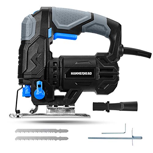 Hammerhead 4.8-Amp 3/4 Inch Jig Saw with 2pcs Wood Cutting Blades, Variable Speed and Orbital Function - HAJS048 - Image 1