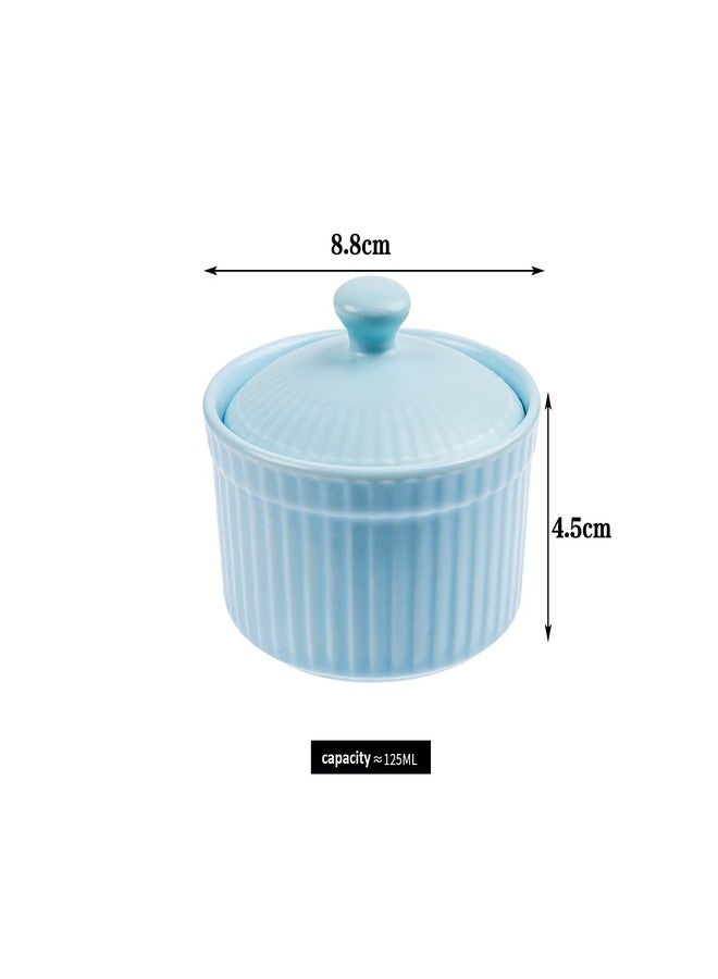 KisSealed 4 oz Ramekins, Porcelain Ramekin with Lid, Set of 5 Assorted Colors Ramekin Bowls, Ramekins for Creme Brulee Oven Safe, Dishwasher Safe - Image 3