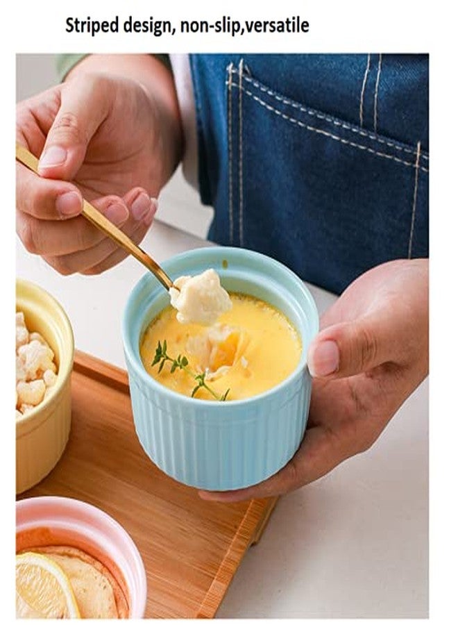 KisSealed 4 oz Ramekins, Porcelain Ramekin with Lid, Set of 5 Assorted Colors Ramekin Bowls, Ramekins for Creme Brulee Oven Safe, Dishwasher Safe - Image 5