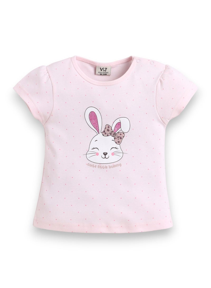 victor and jane Infant Girls’ 2-Piece Set – Bunny Face Top & Bow Detail Shorts - Image 5