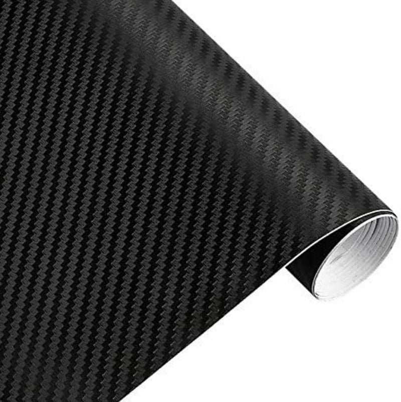 CVANU 12''x60'' 3D Black Carbon Fiber Vinyl Car Wrap Sheet Roll Film Sticker Decal - Image 1