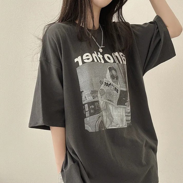 Manufacturer 100% Cotton High Quality T-Shirt Women'S Short Sleeve Summer Korean Style Loose Niche Oversize Half Sleeve White - Image 5
