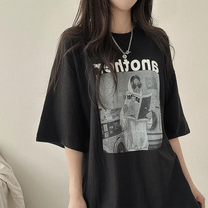 Manufacturer 100% Cotton High Quality T-Shirt Women'S Short Sleeve Summer Korean Style Loose Niche Oversize Half Sleeve White - Image 4