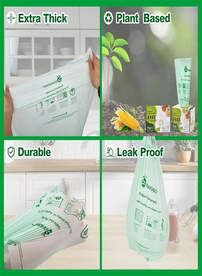 OrangeBio (Large) OrangeBio Certified Home Compostable Shopping Bags, 200ct, 12"x 6" x 20" (Extra Thick), Hold 20 lbs, Thank You/Grocery/Take Out/T Shirt/To-Go Bags for Retail, Grocery Store - Image 2