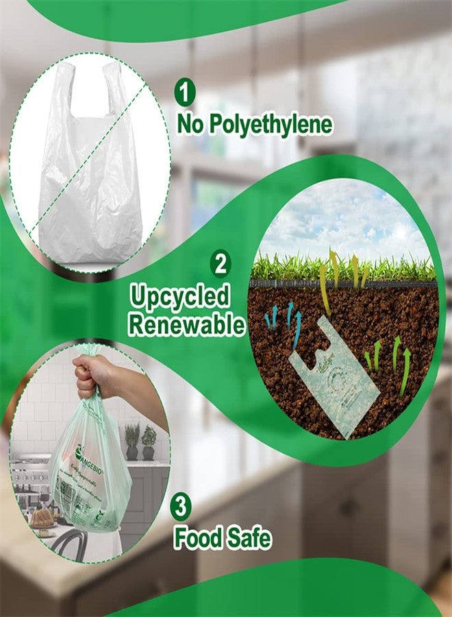 OrangeBio (Large) OrangeBio Certified Home Compostable Shopping Bags, 200ct, 12"x 6" x 20" (Extra Thick), Hold 20 lbs, Thank You/Grocery/Take Out/T Shirt/To-Go Bags for Retail, Grocery Store - Image 4