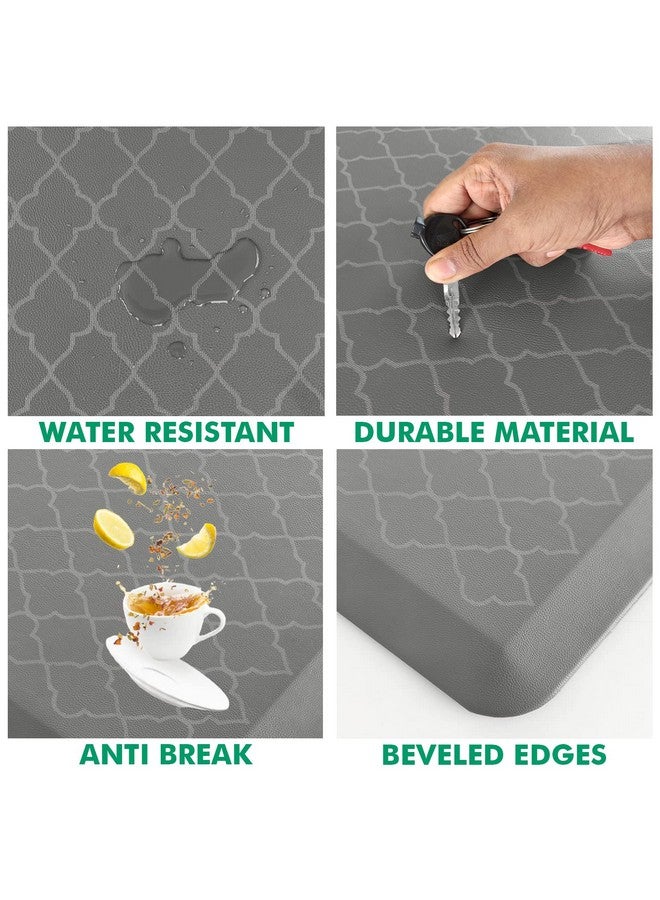 TurtleGrip Anti Fatigue Mat for Kitchen Floor, Durable Standing Desk Mat,Comfortable for Kitchen,Home, Office & Garage 82x52 cms (Grey). - Image 3