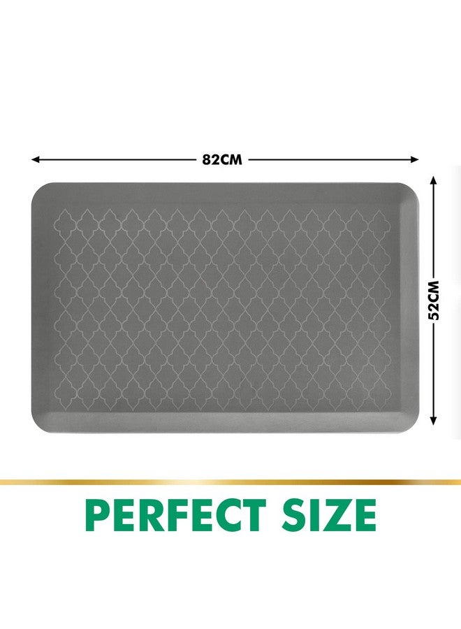 TurtleGrip Anti Fatigue Mat for Kitchen Floor, Durable Standing Desk Mat,Comfortable for Kitchen,Home, Office & Garage 82x52 cms (Grey). - Image 2