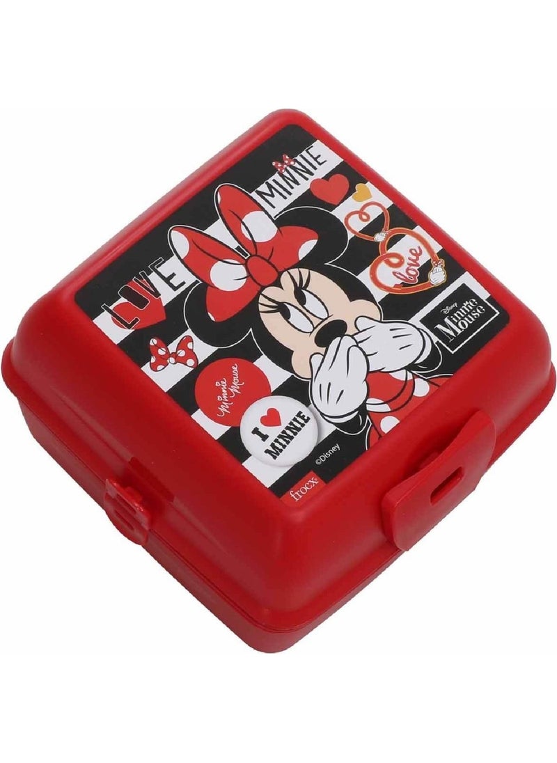 Minnie Mouse - صندوق غداء بلاستيكي بأربعة أقسام أحمر (OTTO-42556) - Image 1