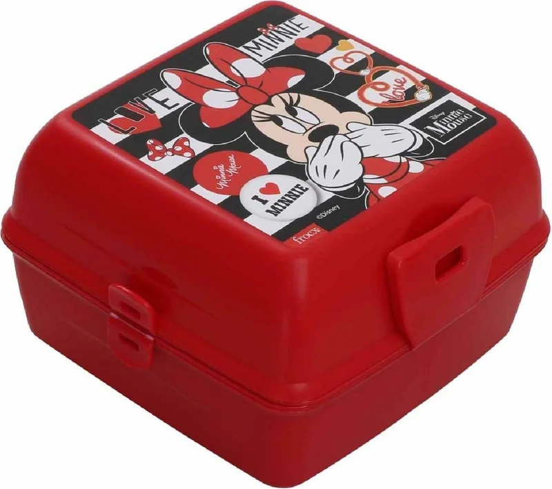 Minnie Mouse 4 Compartment Plastic Lunch Box Red (OTTO-42556)