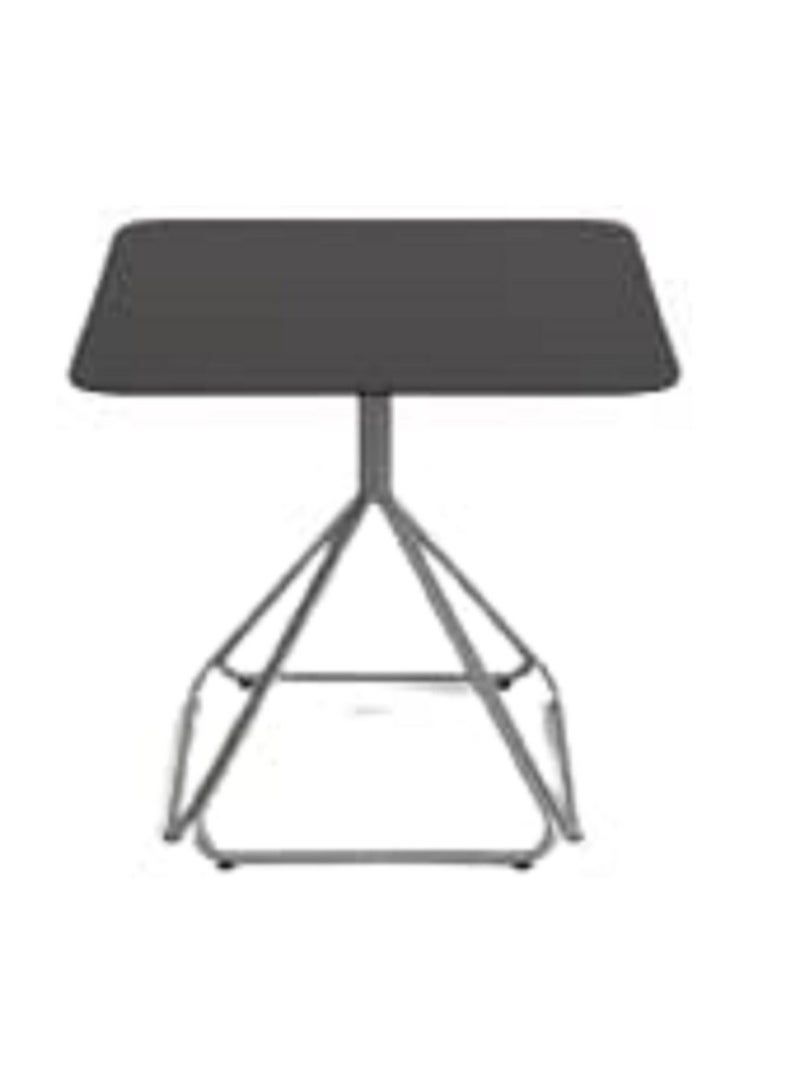 Coffee Table Funky Java Square Side Table for Living Room Lacquered Wood Top with Steel Frame and Legs