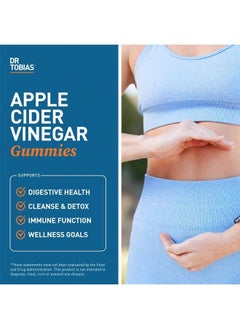 Dr. Tobias Apple Cider Vinegar Gummies, Includes 500 mg Apple Cider Vinegar with Mother, Folate, B12 & Iodine, Supports Gut Health, Cleanse & Detox, Vegan, Gluten-Free, 120 Gummies  - Image 3
