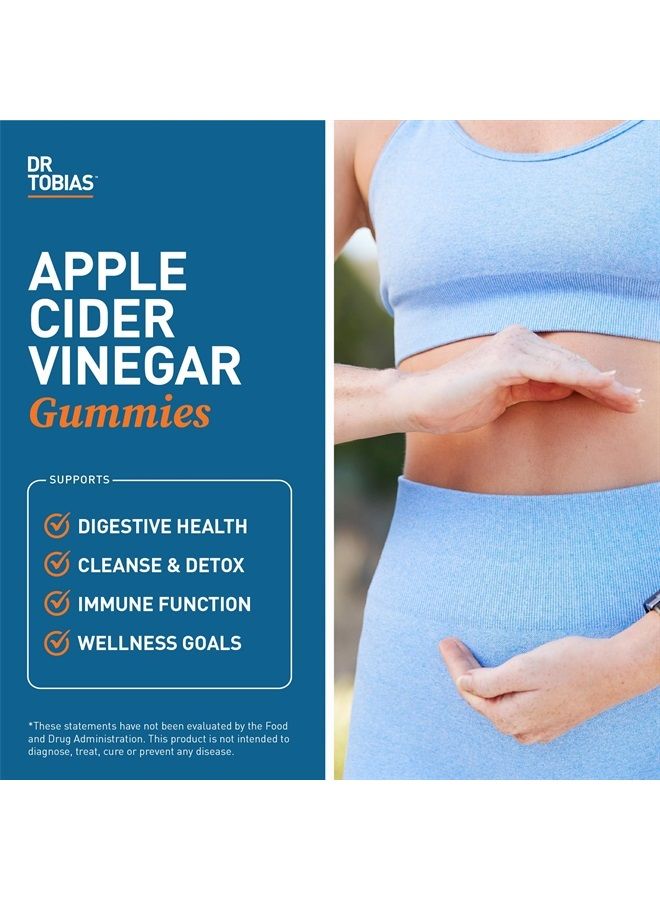 Dr. Tobias Apple Cider Vinegar Gummies, Includes 500 mg Apple Cider Vinegar with Mother, Folate, B12 & Iodine, Supports Gut Health, Cleanse & Detox, Vegan, Gluten-Free, 120 Gummies  - Image 3