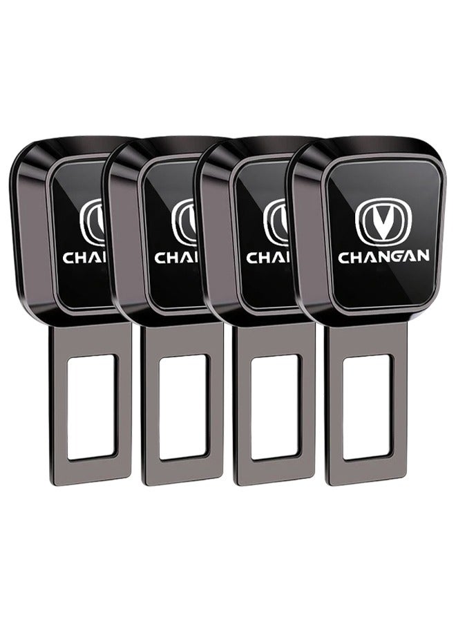 تشانجان طقم مشابك ومثبتات لأحزمة مقاعد سيارات CHANGAN (4 قطع) - أداة ضبط معدنية متعددة الاستخدامات، تعمل كمثبت وقاطع لصوت التنبيه، مصنوعة من سبيكة الزنك لتعزيز الأمان والراحة داخل السيارة. - Image 1