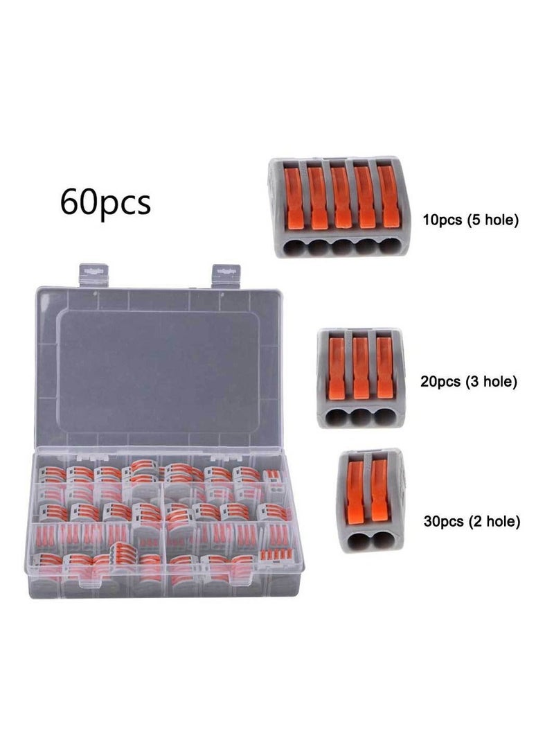 60-Piece Lever Nut Wire Connector Pack Quick Connection Terminal - Image 2