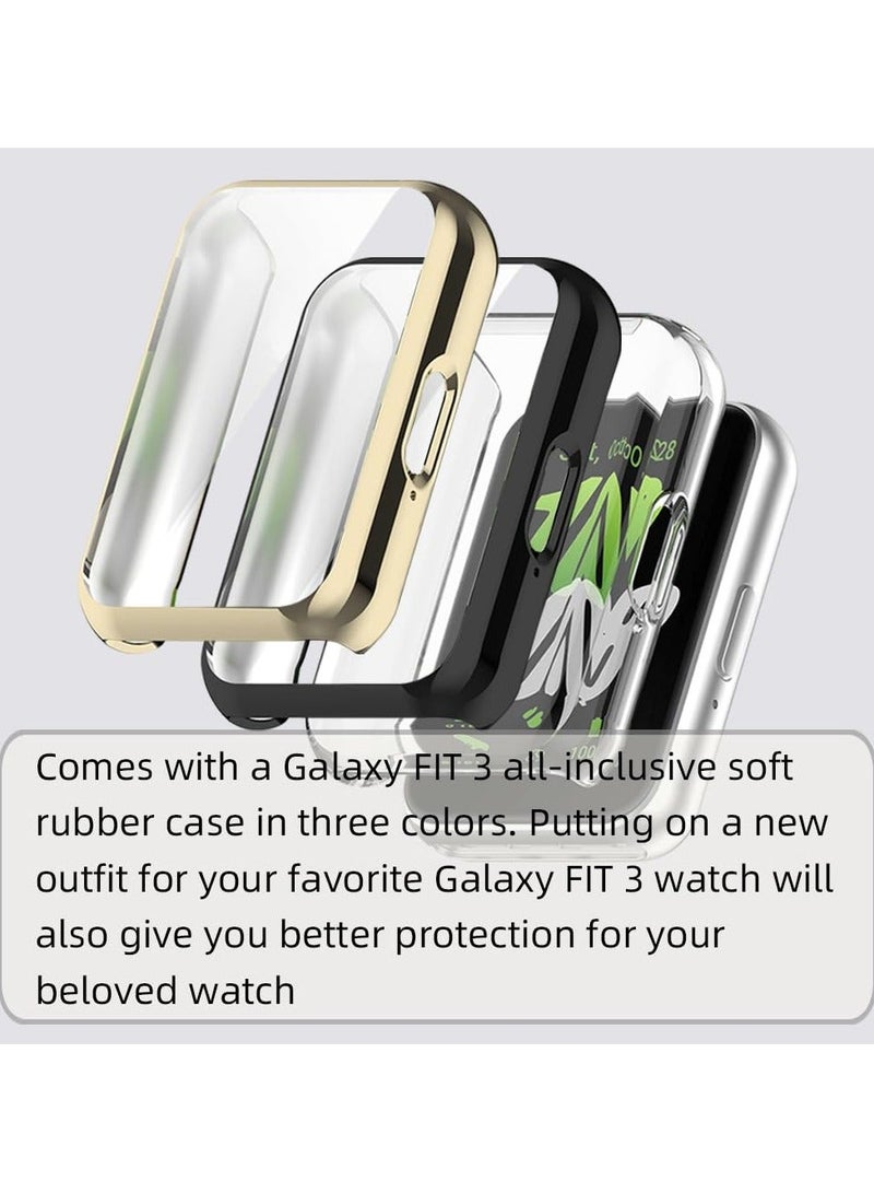 3 Pack Watch Screen Protector Compatible with Samsung Galaxy Fit 3 SM-R390 Cases, Soft TPU Face Cover Scratch Resistant Full Protective Bumper Set Ultra-Thin Smartwatch Accessories - Image 3