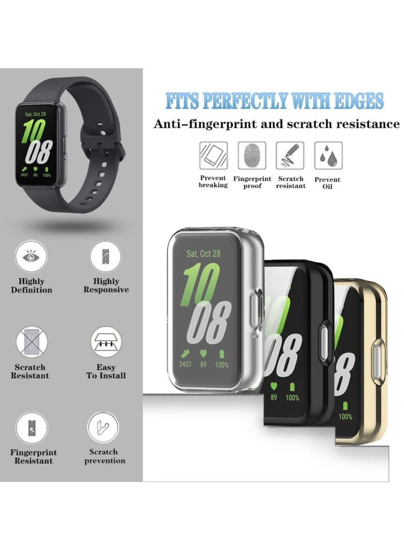 3 Pack Watch Screen Protector Compatible with Samsung Galaxy Fit 3 SM-R390 Cases, Soft TPU Face Cover Scratch Resistant Full Protective Bumper Set Ultra-Thin Smartwatch Accessories - Image 4