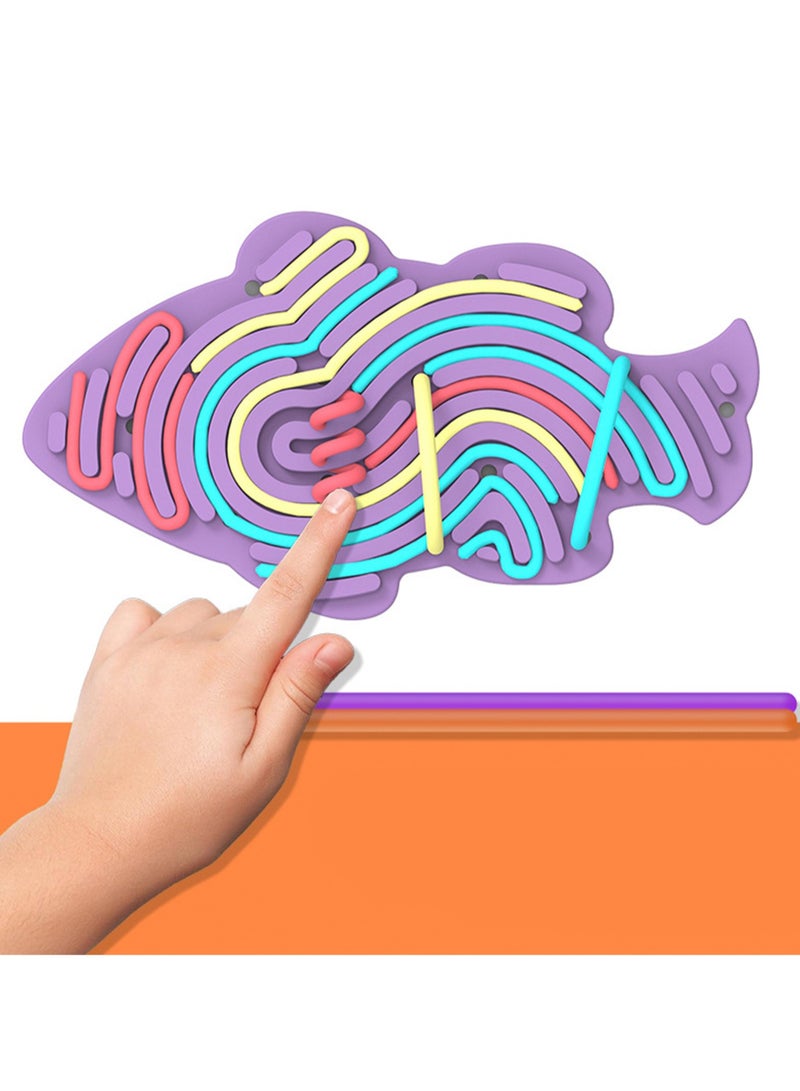 Small Fish Shaped Children'S Educational Toys To Relieve Anxiety And Relieve Stress Silicone Sensory Activity Board, Stimulate Children'S Imagination Educational Toys, Parent-Child Interactive Games - Image 2