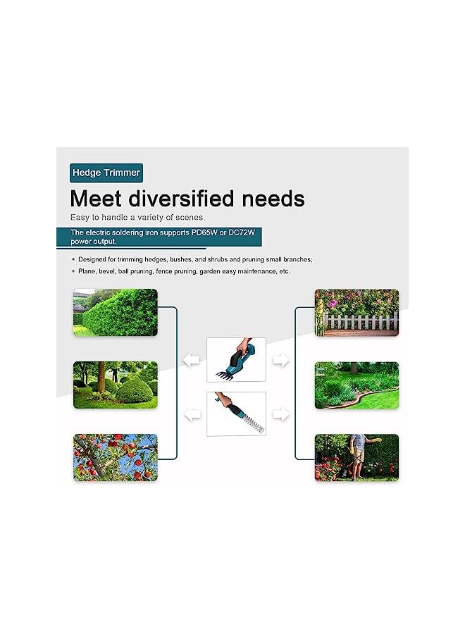 PROMASS مقص التحوط اللاسلكي بروماس، قاطع عشب كهربائي، أدوات حديقة، مقصات تقليم فروع الأشجار، جزازة حديقة، أداة زراعية - Image 4