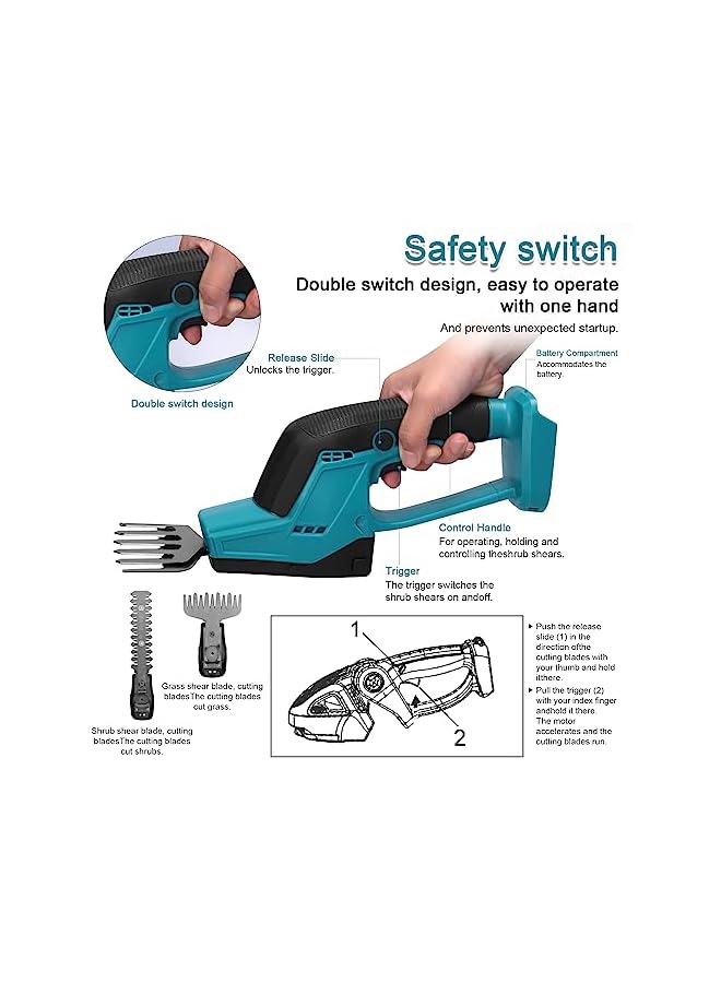 PROMASS مقص التحوط اللاسلكي بروماس، قاطع عشب كهربائي، أدوات حديقة، مقصات تقليم فروع الأشجار، جزازة حديقة، أداة زراعية - Image 5
