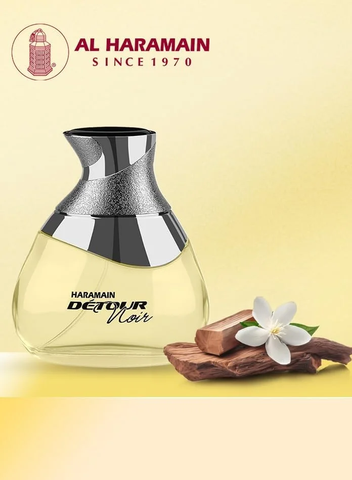 Al Haramain Al Haramain Detour Noir Eau De Parfum Spray 100ml | Long-Lasting Unisex Perfume | Amber Spicy Fragrance