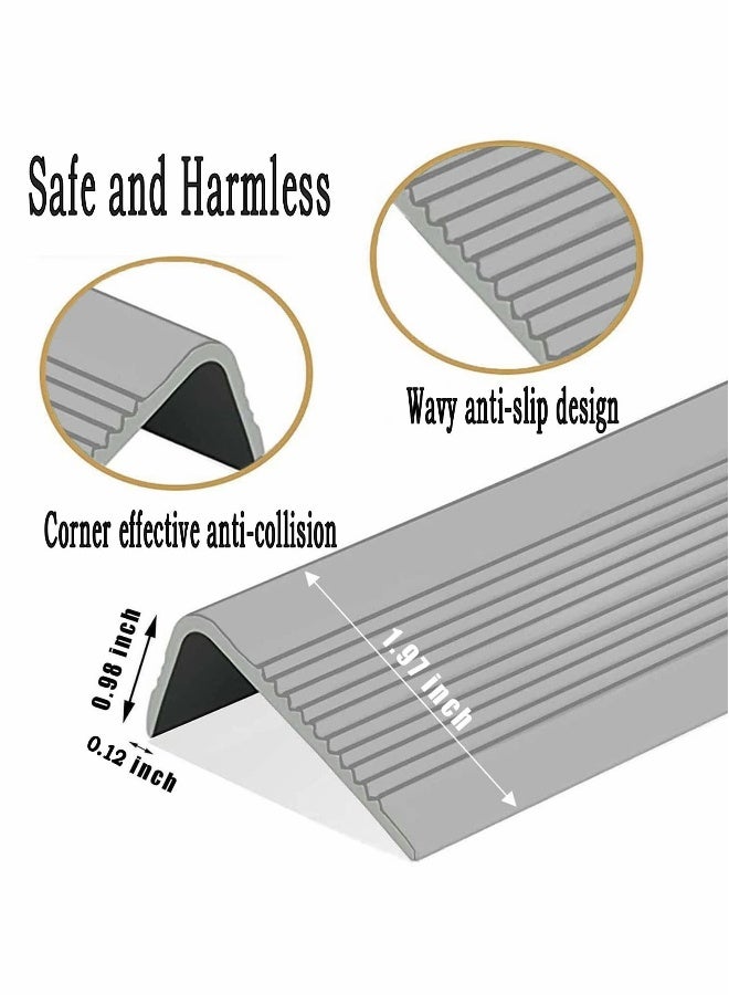 Stair Leading Edge Protector, Waterproof Anti-Slip Rubber Step Adhesive Decorative Protection Strip for Home School Nursing Indoor and Outdoor Steps(Grey)  - Image 2