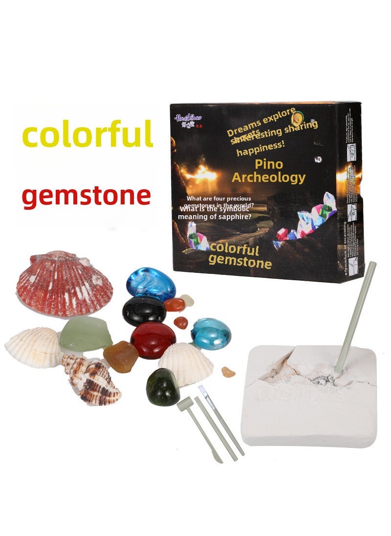 Kids DIY Gem Excavation Toy Kit Pinot Gift Box Colorful Gem (Kui Qing)