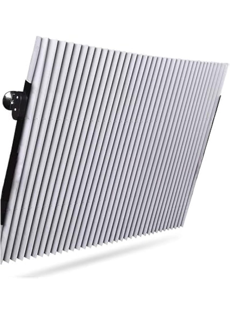 zoba Foldable car sunshade to protect your windshield from sunlight and heat. Blocks 99% of UV rays to keep your car cool. Fits front windows of various models with adhesive base. Length: 46. Flexible, extendable design with high stability and easy to use and install. - Image 4