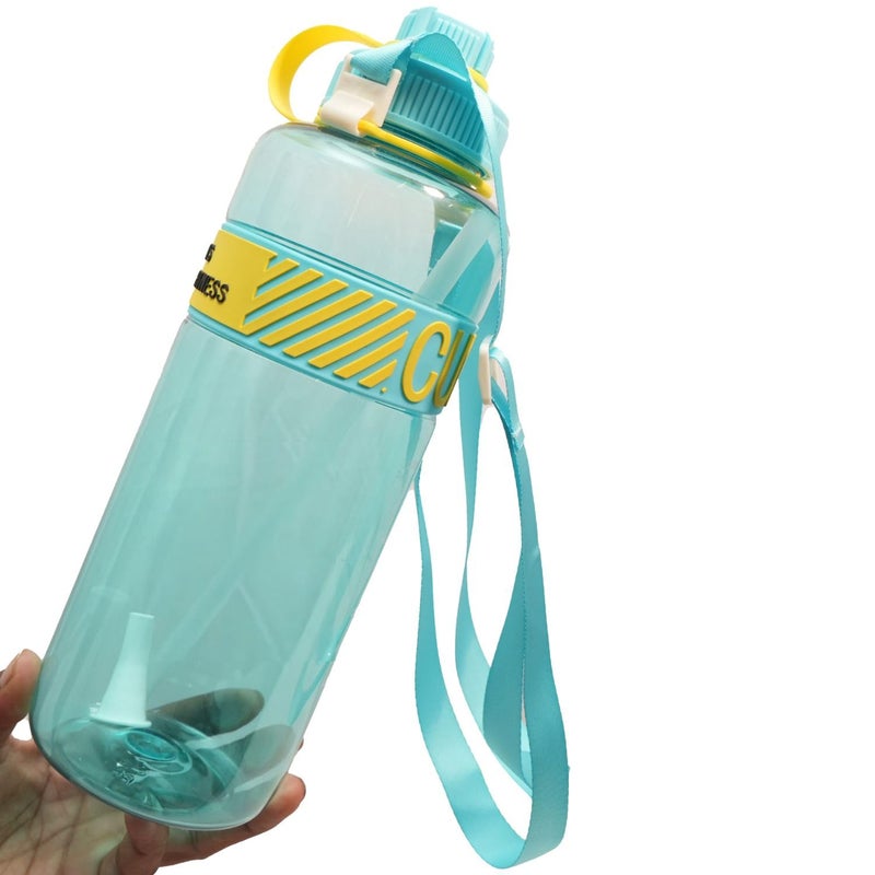 FIT FORGE 2 Litre Sports & Fitness Water Bottle - BPA Free, Leakproof, Lightweight Large Water Jug with Handle for Gym, Office, Travel & Outdoor Hydration - Blue Transparent - Image 4