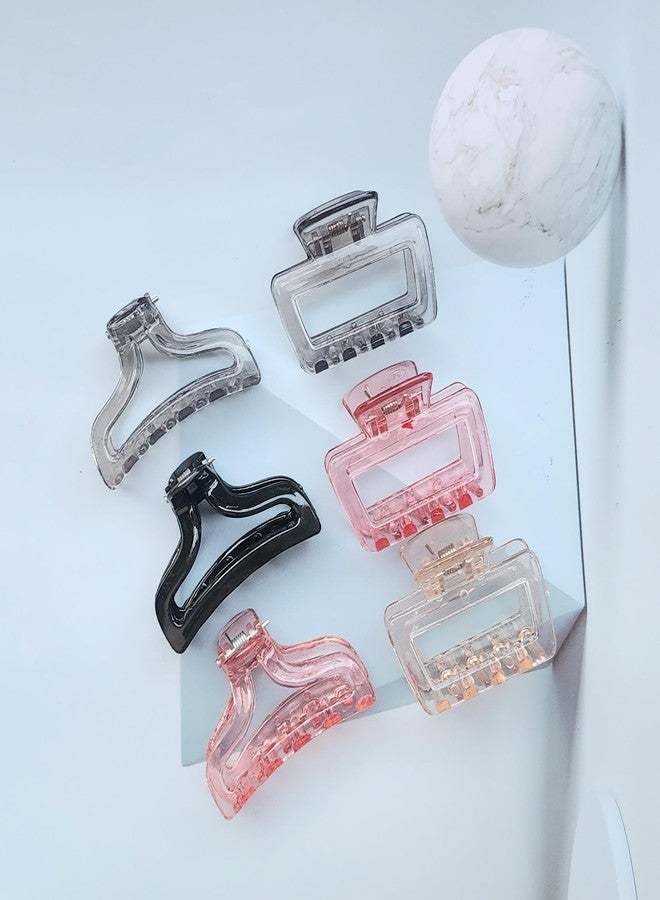 RHOSYN Imported Crystal Material Banana Hair Clips For Women (Multi Colour) Korean Hair Clutchers Acrylic Barrettes Juda Bun Shaper Hair Accessories (Multicolor 4) - Image 4