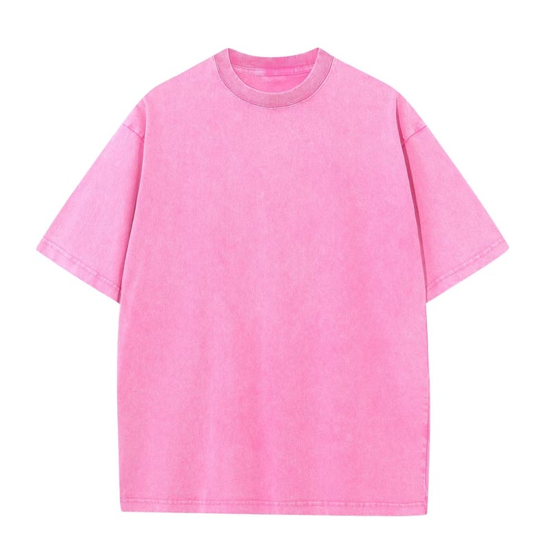2024 Washed Colorful Short Sleeves 240G Washed And Distressed - Image 3