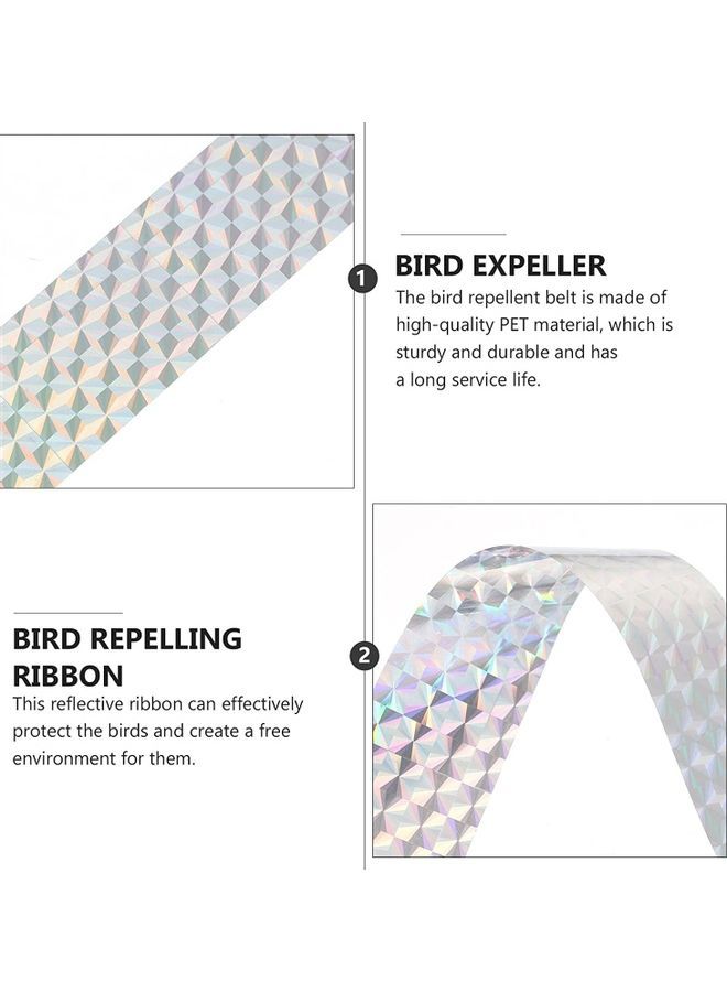 NIBEMINENT 2-Piece Bird Scare Reflective Tape Silver - Image 2