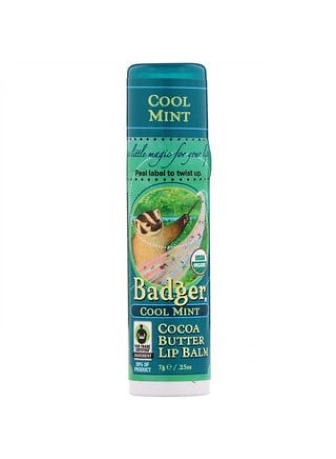 Badger Company Cocoa Butter Lip Balm Cool Mint .25 oz 7 g - Image 2