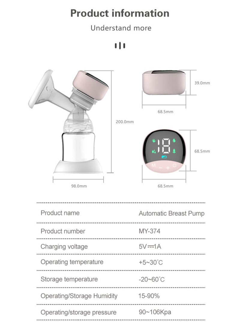 Generic - Automatic Breast Pump with Built In Feeding Bottle MY374 Rechargeable - Image 1