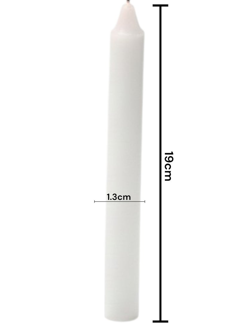 ريميل شموع بيضاء فاخرة - 16 قطعة | ارتفاع 19 سم وعرض 1.3 سم | لا تسيل وتدوم طويلاً (8 ساعات من الاحتراق) - Image 3