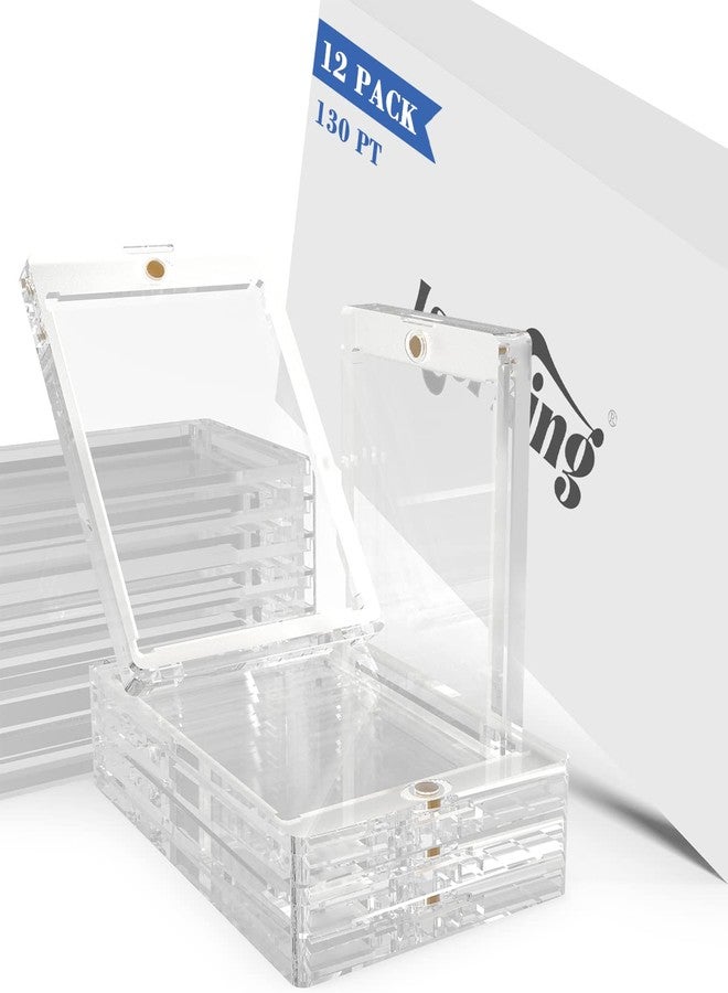 Lzerking Magnetic Card Holders 12 Pack, 130PT One Touch Card Holder for Trading Card, Baseball Card, Sports Card - Image 1