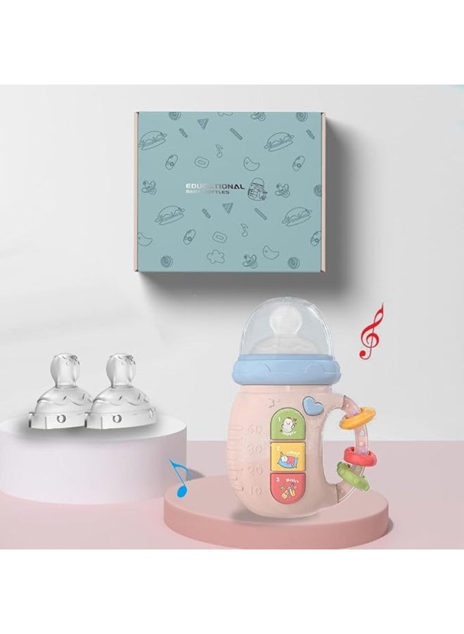 MiniMe Musical Baby Bottle Toy | 6–36 Months | Pink | Silicone & ABS | 7 Play Modes: Color & Digital & Sound & Animal & Instrumental & Music | Lightweight & Portable | BPA-Free & Non-Toxic - Image 2