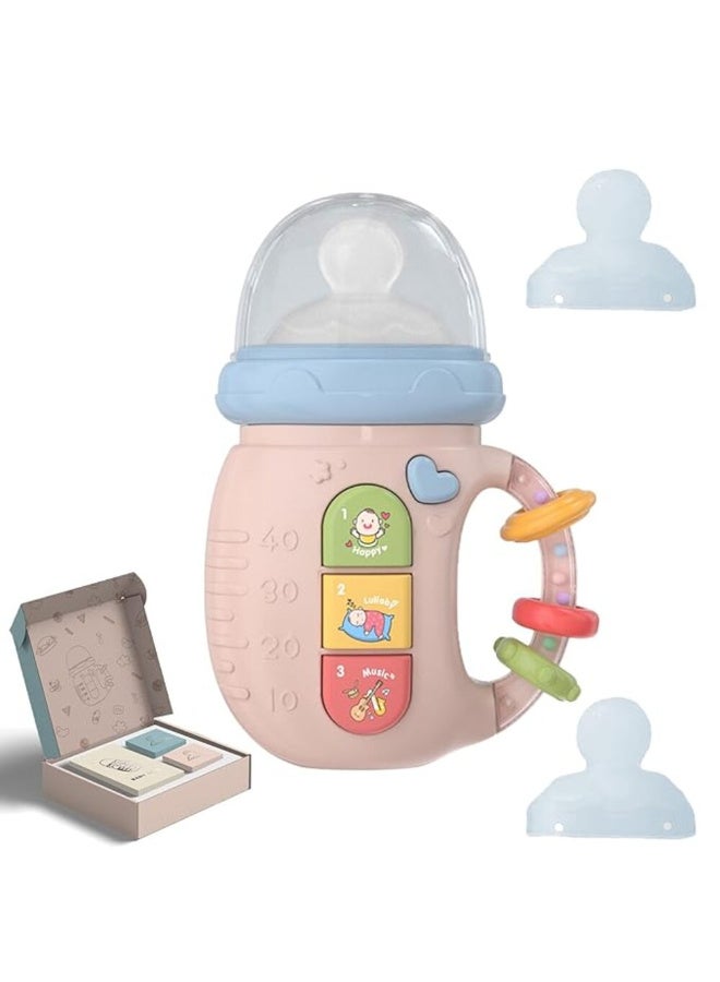 MiniMe Musical Baby Bottle Toy | 6–36 Months | Pink | Silicone & ABS | 7 Play Modes: Color & Digital & Sound & Animal & Instrumental & Music | Lightweight & Portable | BPA-Free & Non-Toxic - Image 4