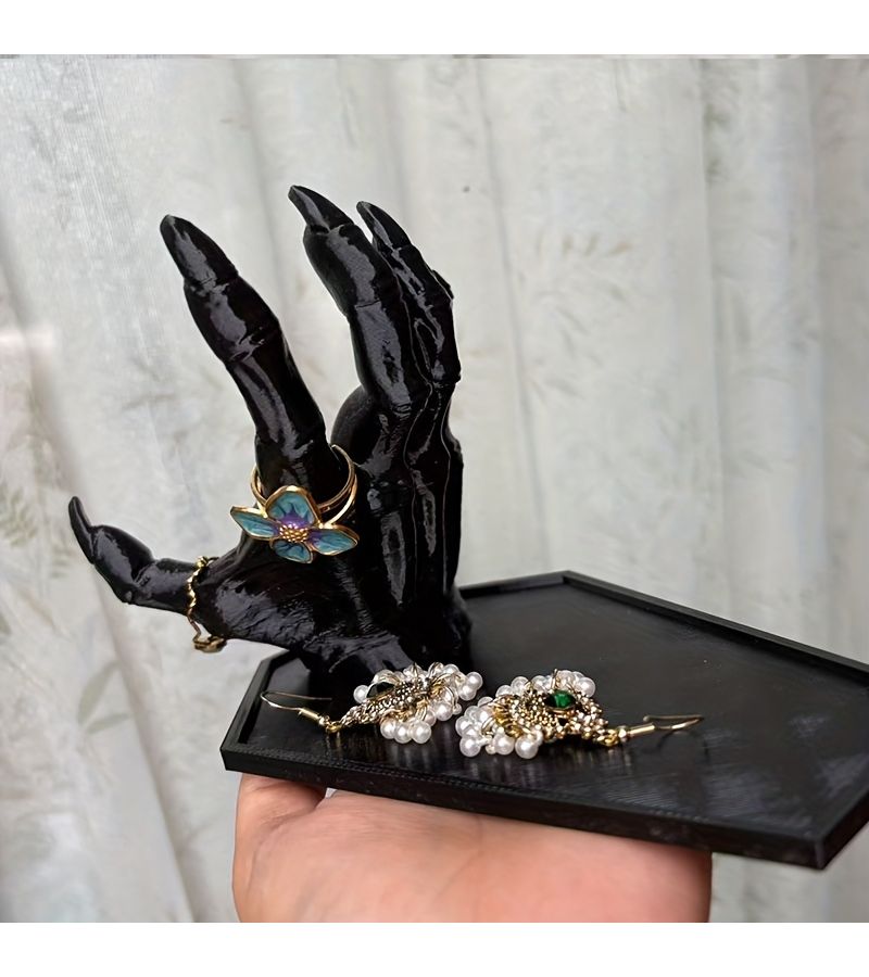 أسود قوطي رعب رياح شيطان يد ملحق حامل عظمي تصميم منظم مكتبي - Image 4