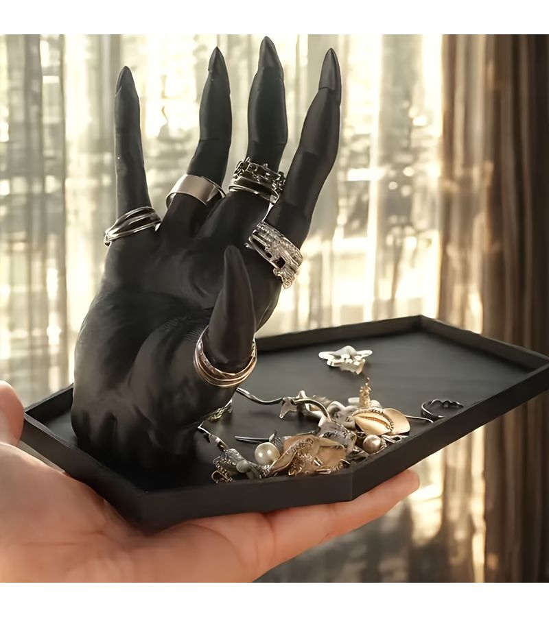 أسود قوطي رعب رياح شيطان يد ملحق حامل عظمي تصميم منظم مكتبي - Image 1