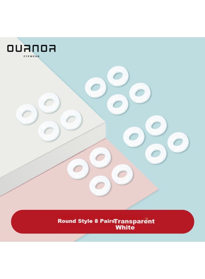 Oona Onna Eyeglass Anti-slip Retainer Holder Sports Ear Grip Hook White Round 8 Pairs - Image 1