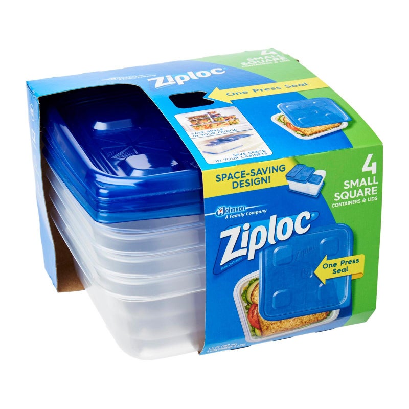 Ziploc Container Sm Square 4Ct, - Image 4