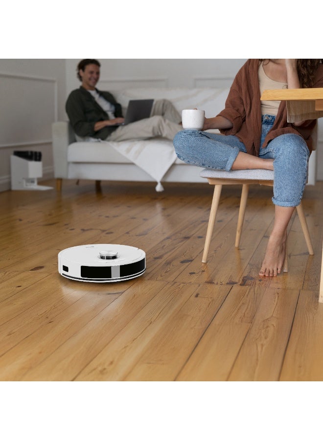 GREEN LION Ultra Vac Robot All-in-One Station Vacuum Cleaner with 8000Pa Suction / Self-Washing, Self-Drying, Self-Cleaning, and Self-Emptying Features / LIDAR Navigation / Intelligent No-Go Zone Detection / Auto Empty & Refill / Obstacle Avoidance - White - Image 3