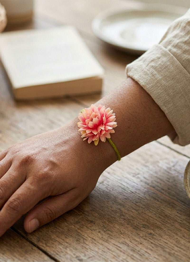 Madhoor Eco-Friendly Plantable Peach Blossom Rakhi for Brother & Raksha Bandhan Gifting, 1 Piece - Image 2
