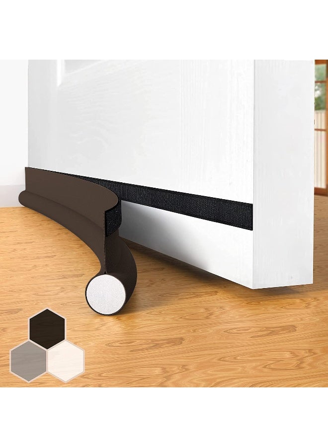 SYIPO Door Draft Stopper Bottom One Sided Door Draft Blockers，37" Cutable Under Door Draft Blocker Insulator Door Sweep Weather Stripping Soundproof，Fits for Interior／Exterior Doors，1 Pack,Brown - Image 1