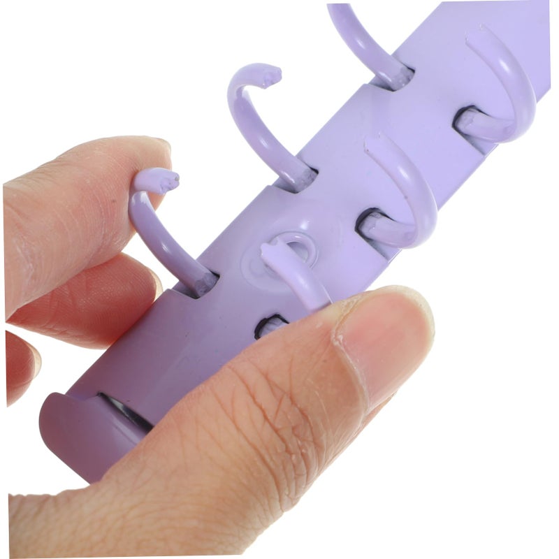 Purple Metal Clips With O Ring Design For Loose Leaf Notebook Binding 2 Pieces - Image 4