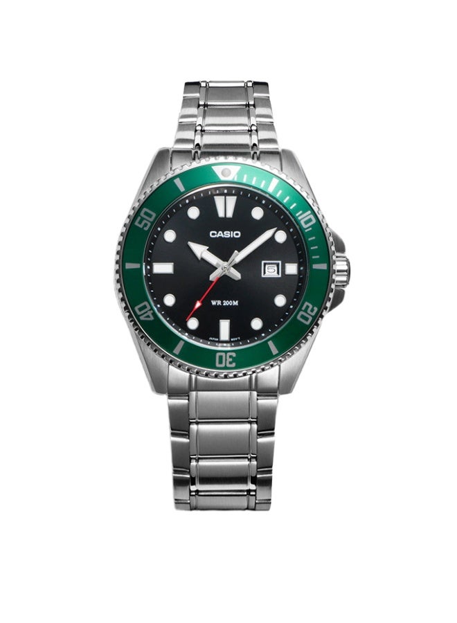 CASIO Analog Quartz Black Dial Stainless Steel Men's Watch MDV-107D-3AVDF - Image 1