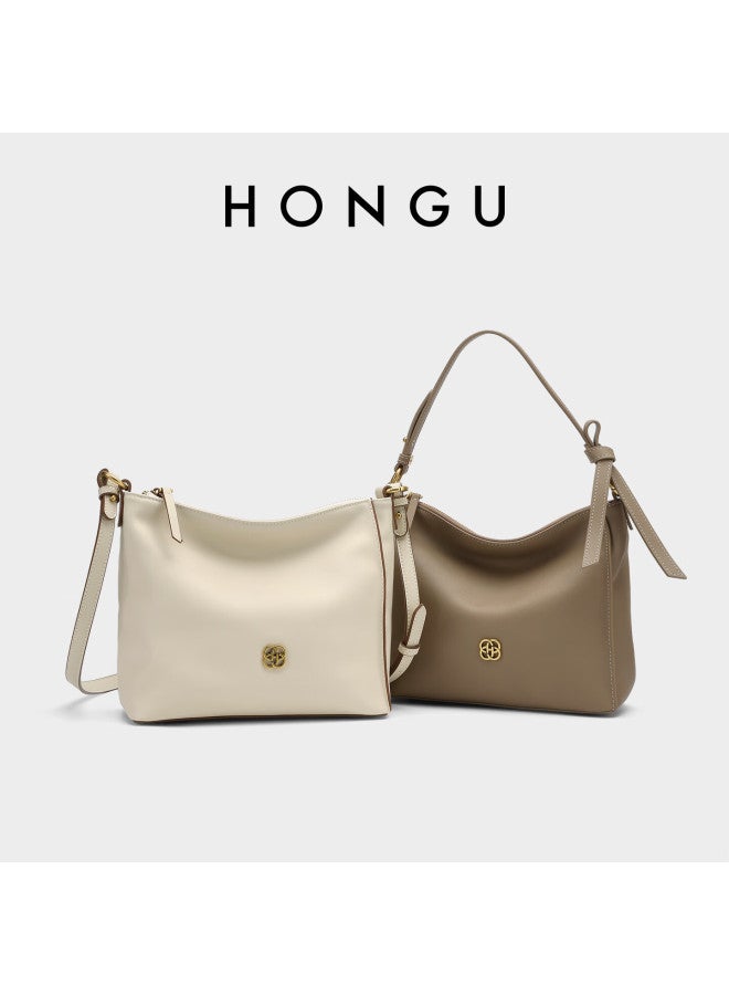 Hongu Genuine Leather Shoulder Underarm Bag Commuter Elegant Crossbody Handbag For Women Birthday Gift - Image 3