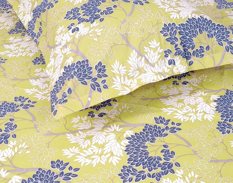 Divine Casa - 144 TC Super Soft 100% Cotton Bedsheet for Double Bed (1 Queen Size Bedsheet with 2 Pillow Covers) 144 Thread Count - Floral, Lemon Drop| 222 x 254 cm - Image 4
